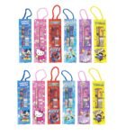 Kids Birthday Return Gifts Stationery Kit Set (Pack of 12) – Fancy Cartoon Printed Boxes with Pencil, Ruler, Eraser & Sharpener | Assorted Characters